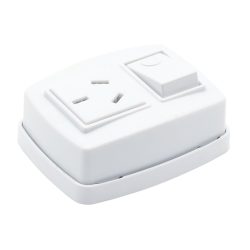 Interruptor Tomacorriente E-412R Blanco Fichas Mig