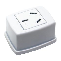 Tomacorriente Bipolar E-418R Blanco Fichas Mig