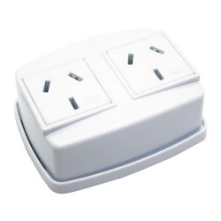 Doble Tomacorriente E-421R Blanco Fichas Mig